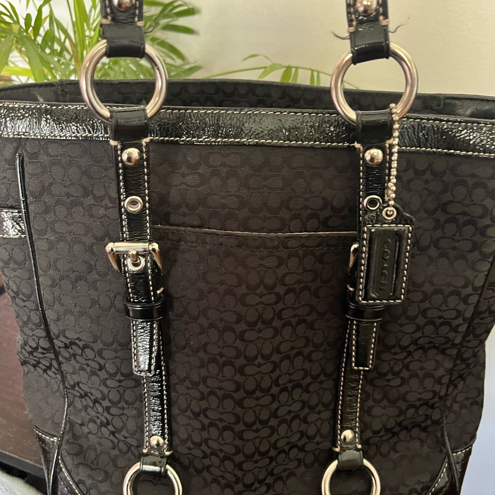 Coach Brown Signature Canvas And Leather Shoulder Bag